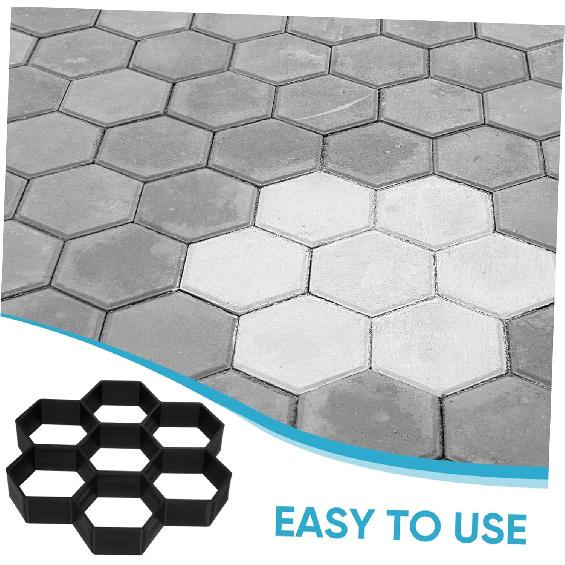 Concrete Brick Mold Hexagon Concrete Moulds DIY Cement Floor Tile Mold for Garden Driveway Walk Maker Cement Molds