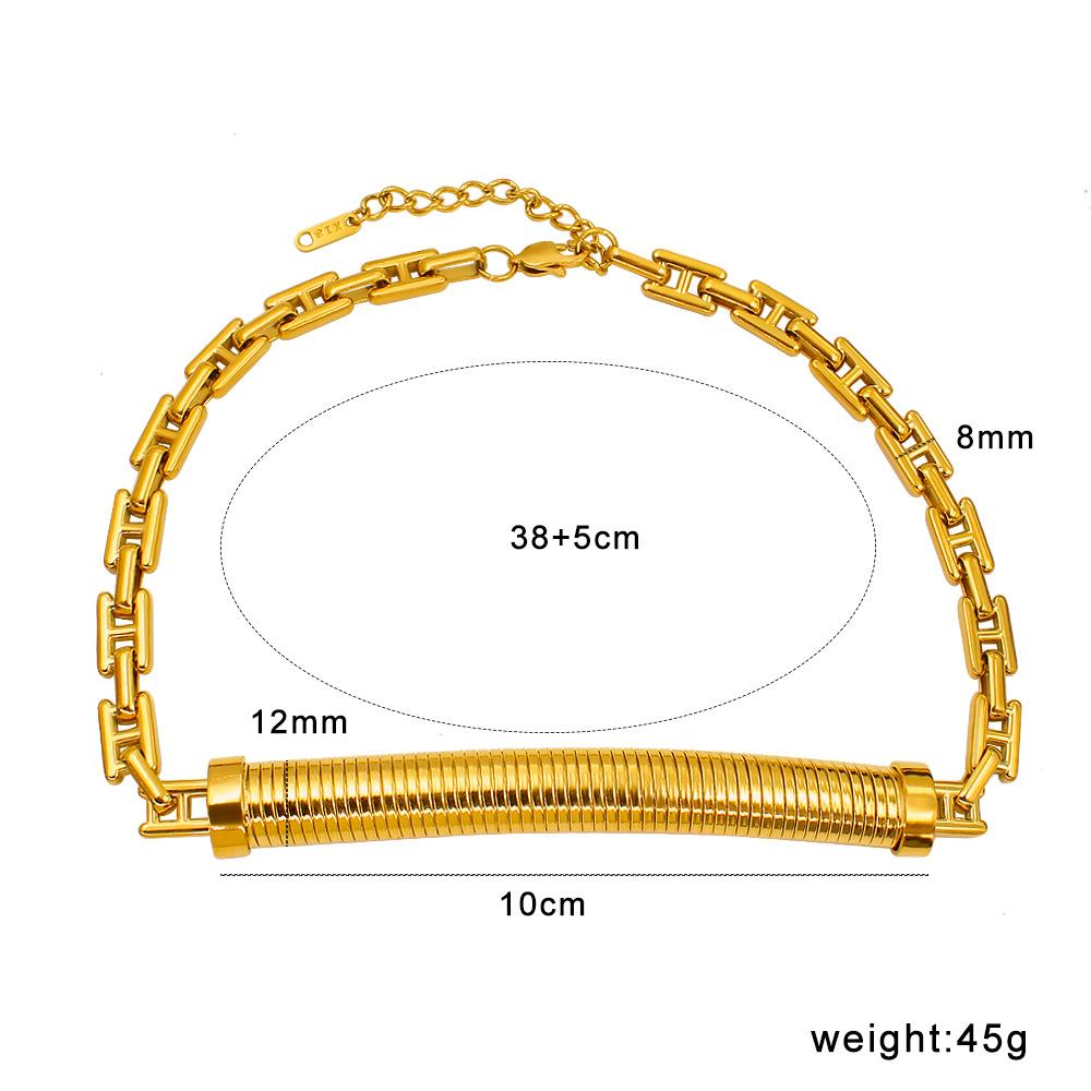 Customizable PVD 18K Gold Plated Stainless Steel Certified Trendy Chunky Strand Choker Necklace Women's Party Occasion Emotion