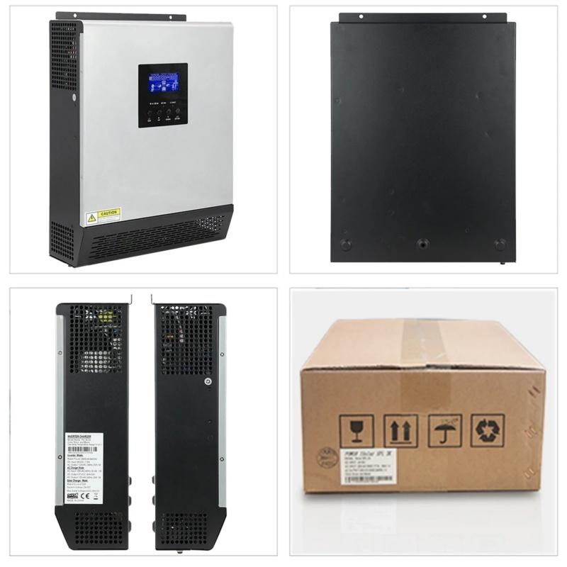PowMr 24V 2.4KW Hybrid Solar Inverter 110V Pure Sun Wave Inverter Max PV 80V Bulitin 50A PWM Charge Controller for Solar Home