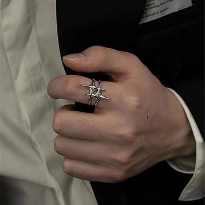 New Fashion Personalized Cross Star Asymmetric Rings Women Temperament Simple Senior Sense Adjustable Ring Party Gifts