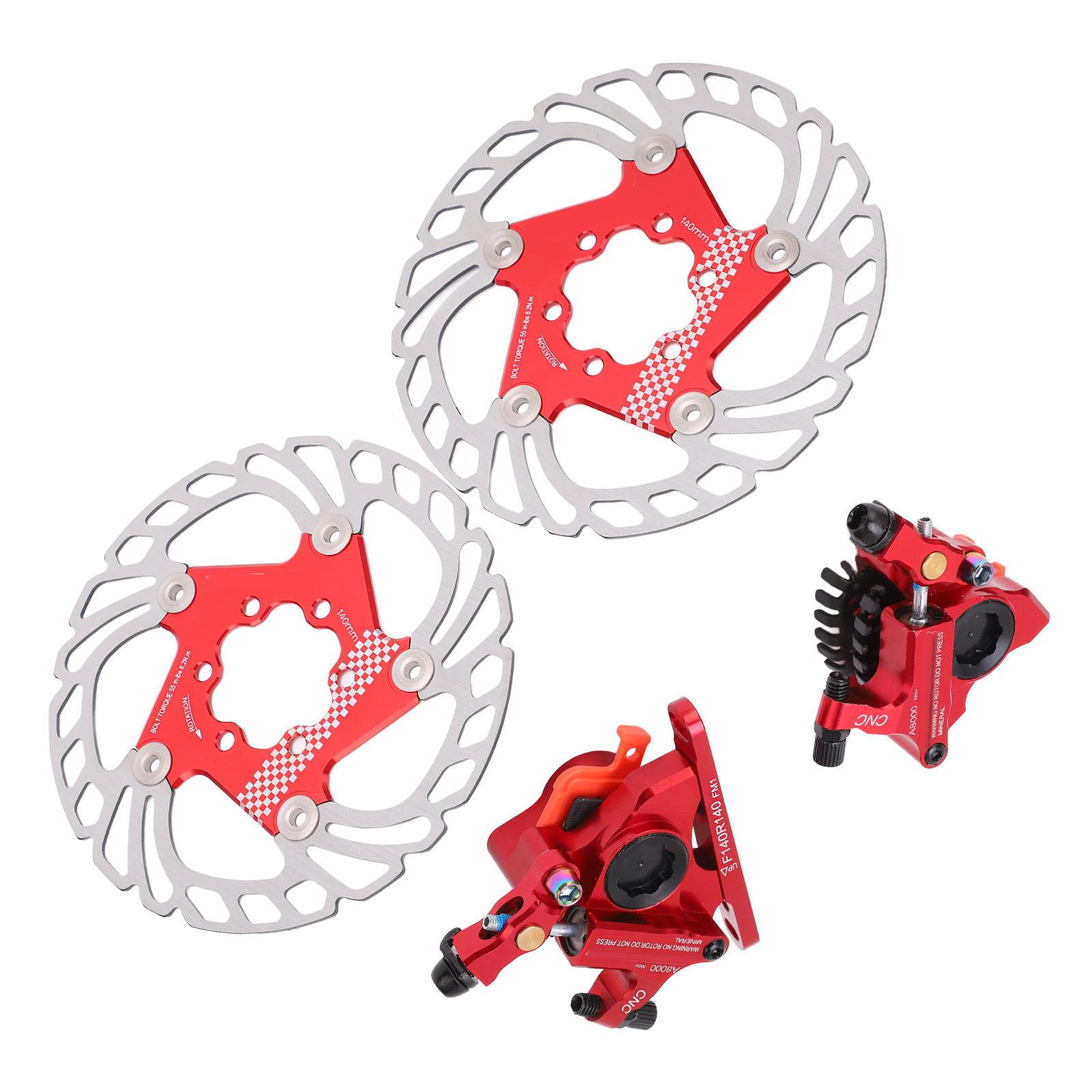 4pcs Disc Brake Kit Aluminium Alloy Disc Brake Calipers Rotor for Off Road Mountain Bike