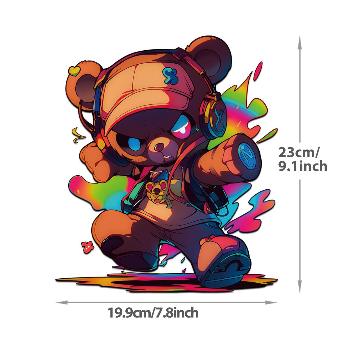 

Наклейки в стиле панк с изображением плюшевых мишек на детские футболки, наклейки для одежды, новые моющиеся наклейки для одежды с термопереносом