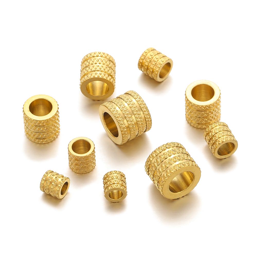 10Pcs Stainless Steel Big Hole 3/4/5/6mm Loose Spacer Beads Charms for DIY Bracelets Necklaces Jewelry Making Supplies In Bulk