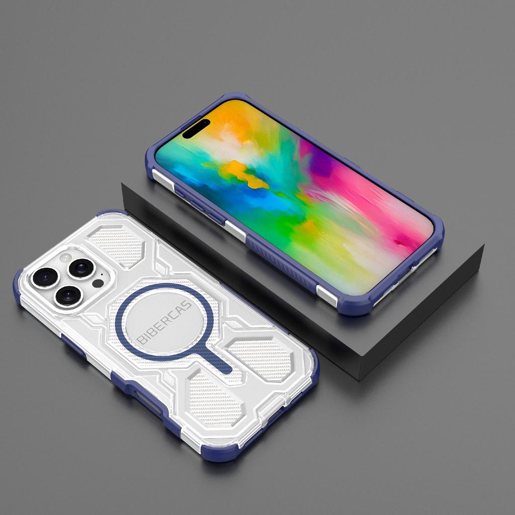 BIBERCAS J-16 Transparent Series For iPhone 16 Pro Max Case Compatible with MagSafe TPU + PC Phone Cover