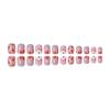24 Stück Aufdrücknägel, kurze, quadratische Nagelgirlande, süßes rosa Kaninchen, Karotte, grenzüberschreitende Nagelkunst, tragbare Nägel, entfernbare Nagelkunst