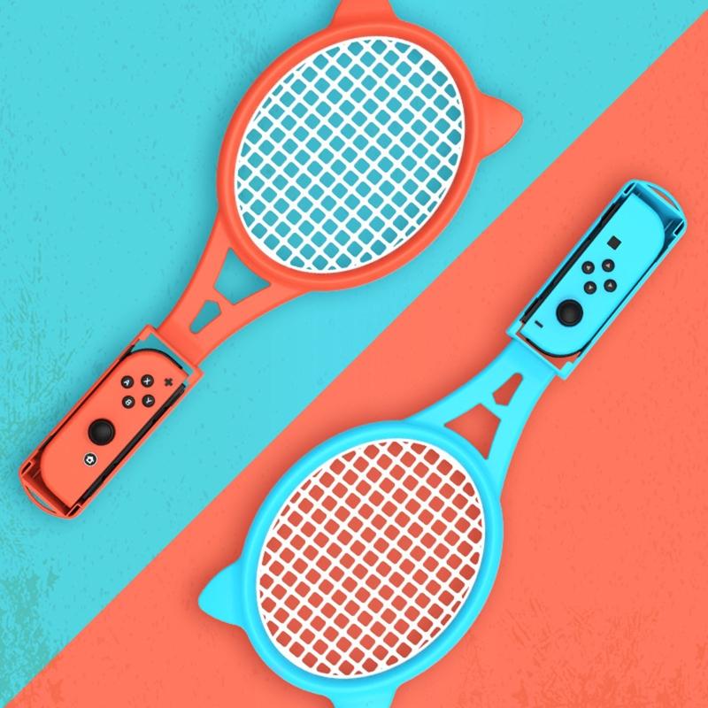1 Pair Tennis Rackets Controller Grip Handle Kit for Switch OLED for Mario Tennis Aces Sports Game Accessory