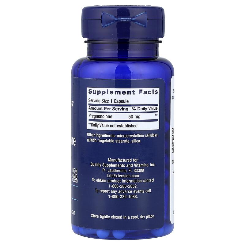 Pregnenolone, 50 mg, 100 Capsules