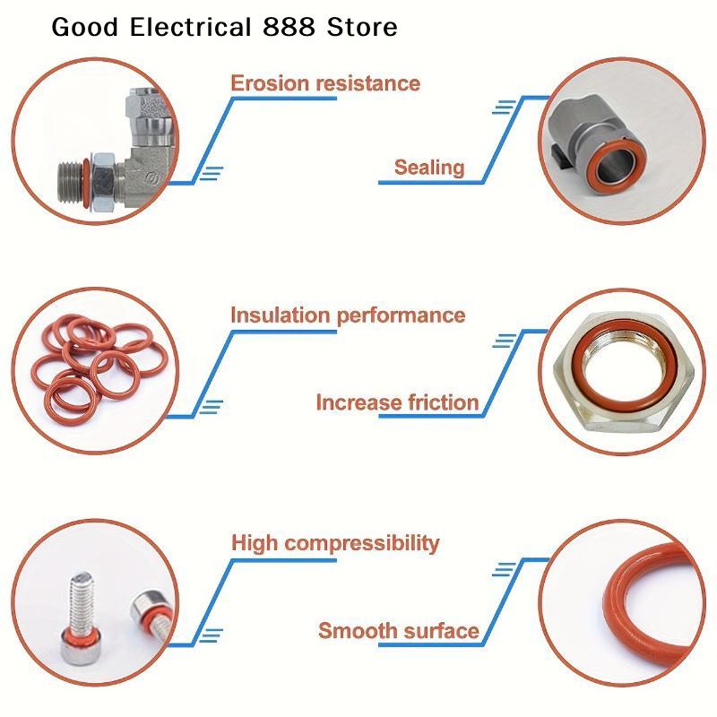 270/351Pcs Rubber O Ring Set Gaskets Seal Nitrile Rubber Bands High Pressure O-Rings Repair Kit Sealing Elastic Band Rubber Ring