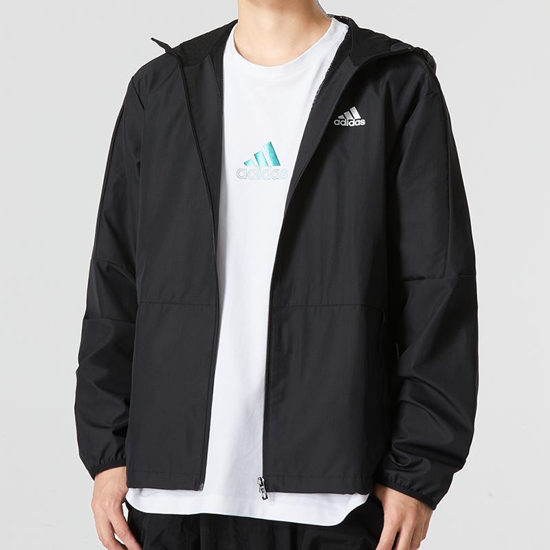 Adidas MH Lite Woven Jacket With Logo Print Men Outerwear Black HM2976