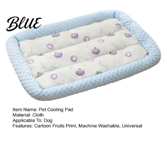 Dog Cooling Mat Self-cooling Sleeping Machine Washable Fruits Print Pet Cartoon Dogs Cats Pad Non-slip