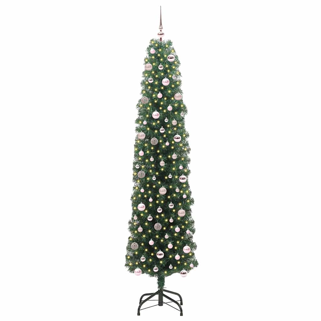Artificial Christmas Tree with 300 LEDs and Stand Green 240 cm