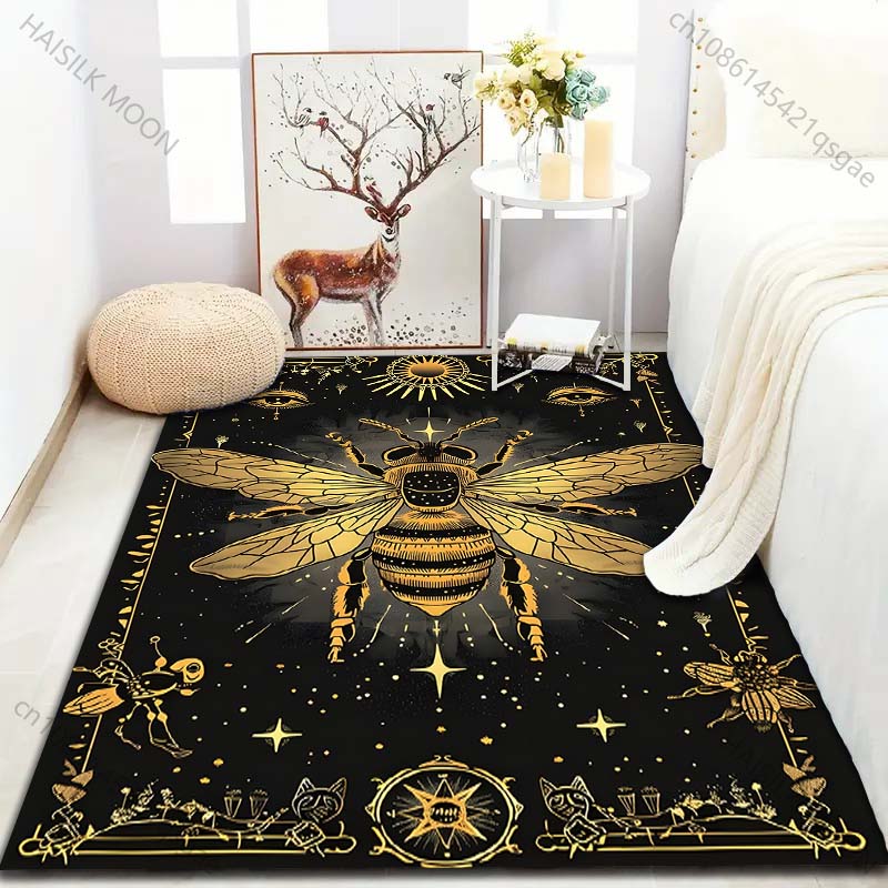 Divination Art Eye Bee Printing Carpet for Living Room Bedroom Bedside Sofa Table Floor Mat Home Area Rug Decor Large Size