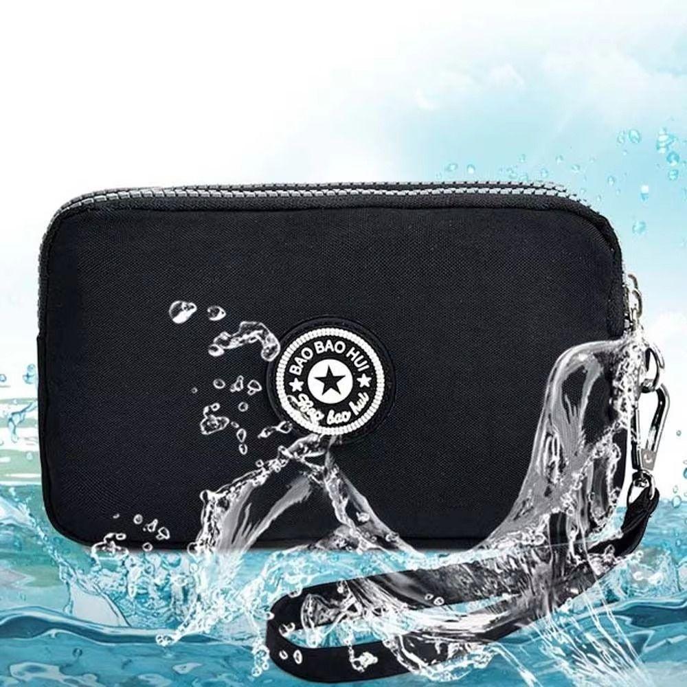Durable Three Layers Coin Purse Large Capacity Zipper Coin Bags Oxford Cloth Waterproof Pouch Purse