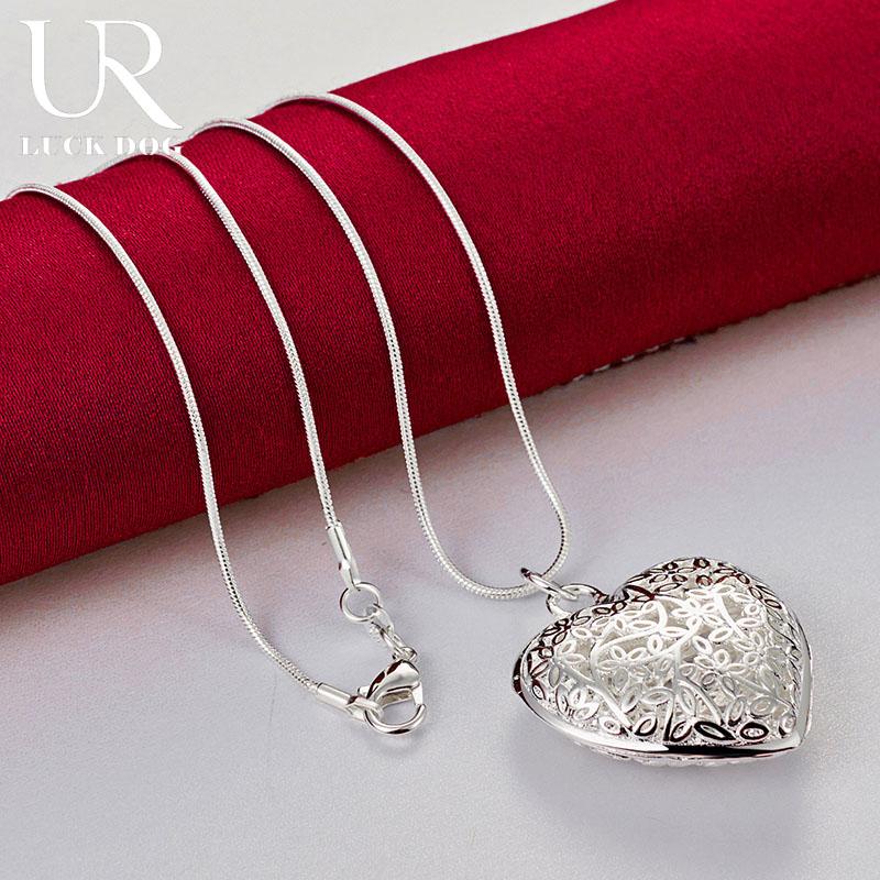 

Ожерелье с подвеской в форме сердца из стерлингового серебра 925 пробы. Модные свадебные украшения. S-45CM