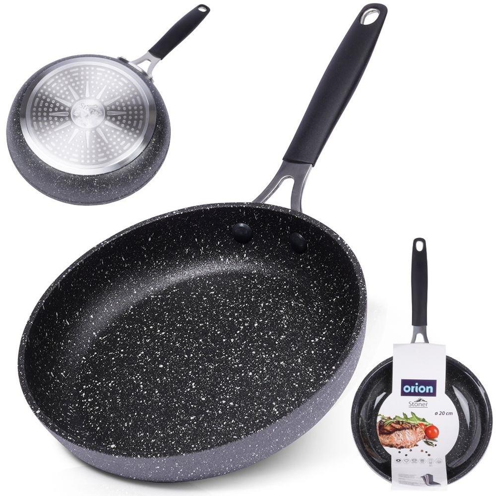 Orion 20 cm Cast Aluminum Frying and Stewing Pan with Stone Coating and Oven-Safe Handle