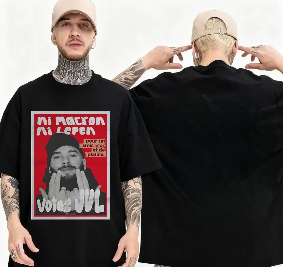 French Rapper Vote JUL Fashion Graphics Tshirts Men Women Hiphop Tshirt Shortsleeved Casual Oversized T Shirt Streetwear