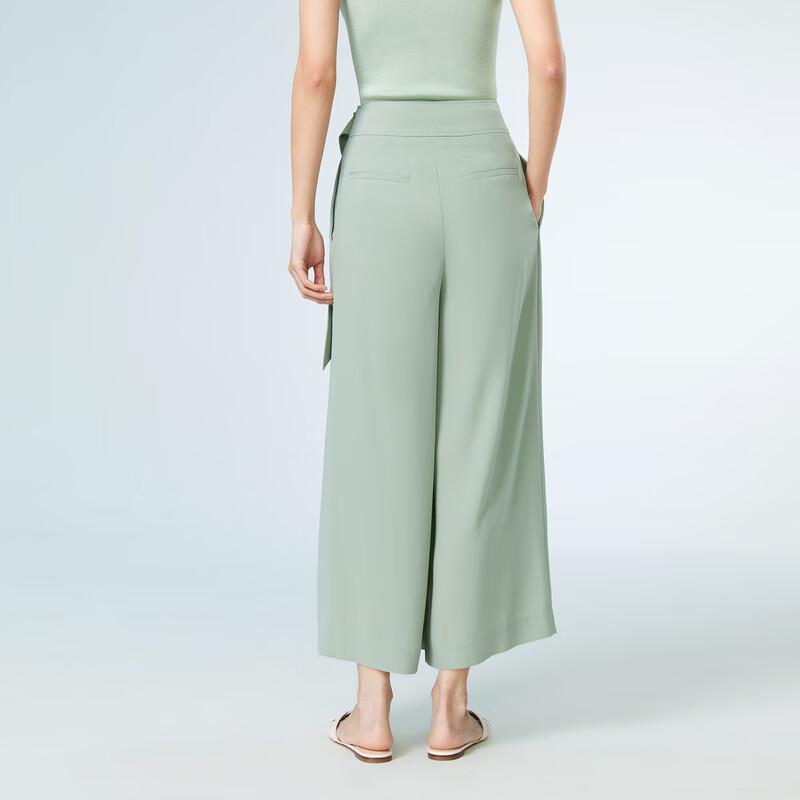 OVVOVV Women's Acetate Pleated Wide-Leg Culottes with Belt