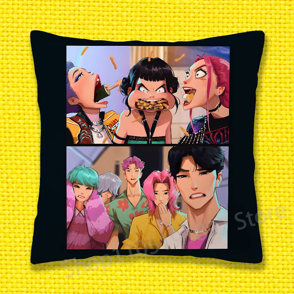 D-Demon H-Hunters Jinu Girl Throw Pillow Case For 50x50cm 40x40cm 55x55cm 45x45cm 30x30cm Square Bedroom Pillowcase Cover