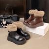 Women's Large Size Fur Mouth Thickened Winter Warm Fur One Snow Boots Padded Lining Ankle Boots Non-slip Hiking Sports Cotton Boots