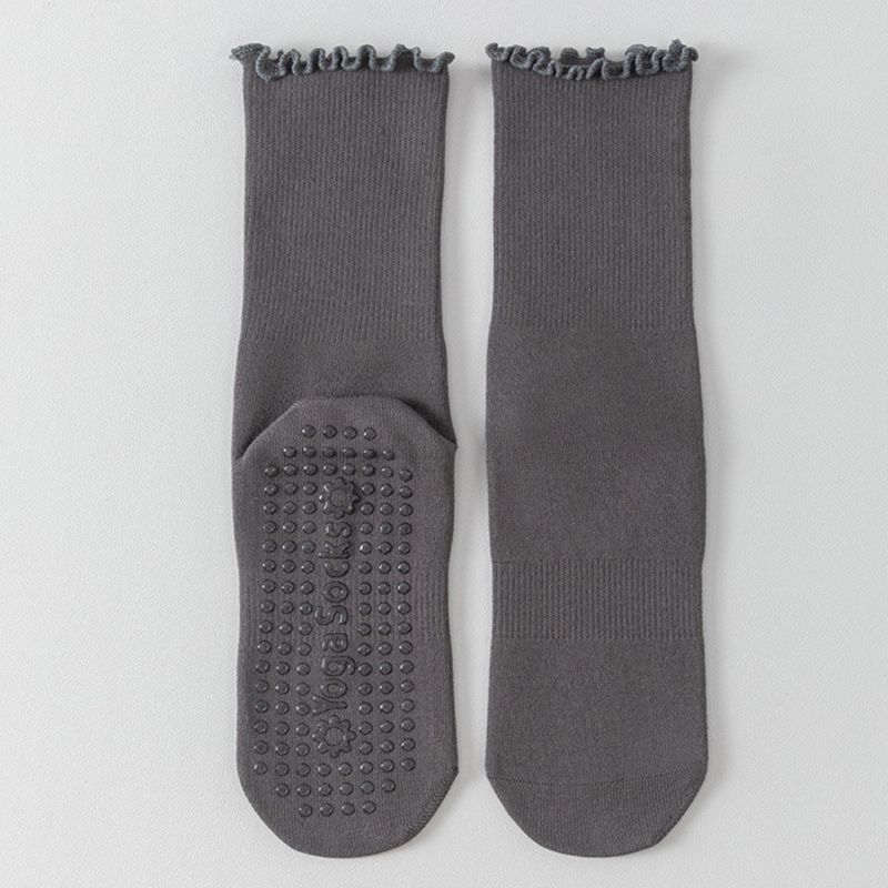 

Wooden Ear Yoga Socks Non Slip Professional Female Indoor Room Socks Adult Yoga Non-Slip Socks Pilates Socks Dark Gray