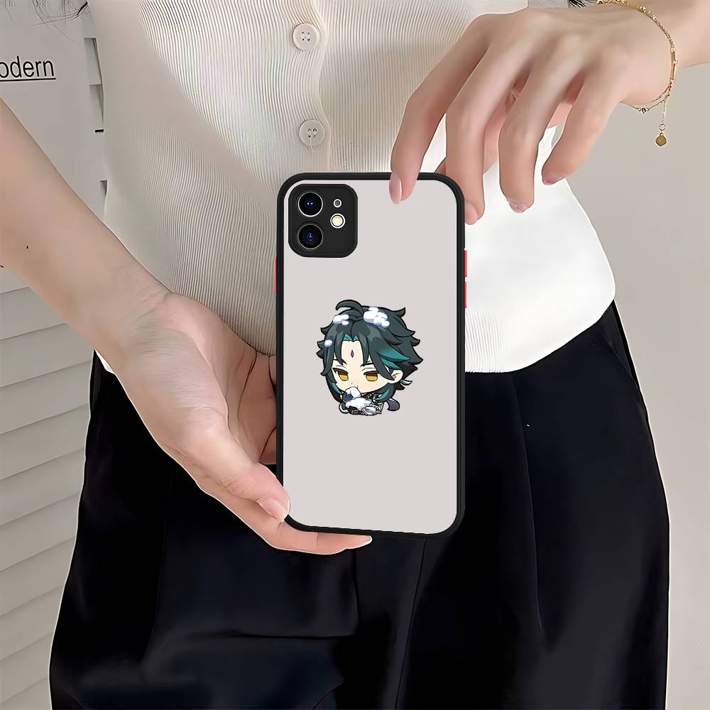 Anime Genshin Impact Matte Transparent Phone Cover For IPhone Case 16 15 14 13 12 11 Pro Max X XS Max Plus
