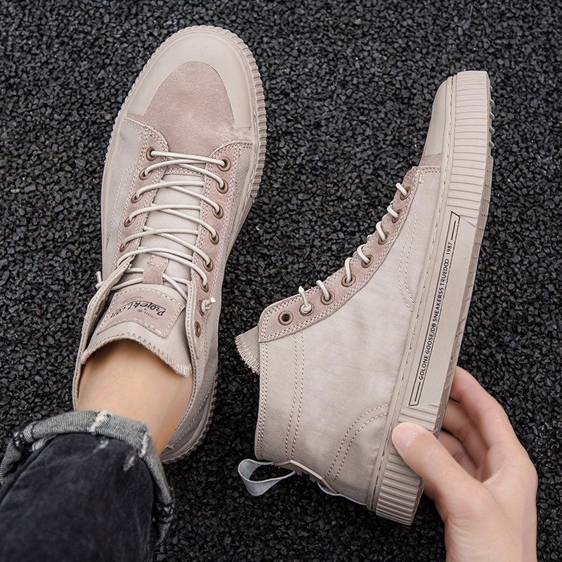 

Высокие повседневные туфли для мужчин, кроссовки цвета хаки для активного отдыха, легкие нескользящие туфли, новинка 2024 года 39 хаки