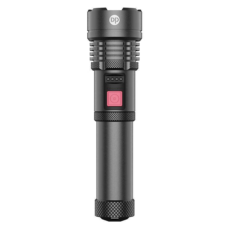 High-Intensity Flashlight with Zoom, Long-Range Ultra-Bright Outdoor Patrol Cycling Searchlight, Rechargeable Home Emergency Light for Power Outages
