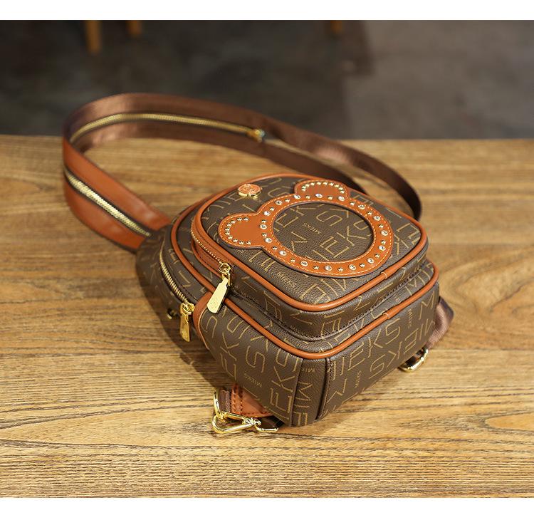 2024 Women's Retro Print Cross-Body Small Chest & Shoulder Bag