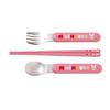 MIKIHOUSE Puzzle Blocks Trio Set Chopsticks Spoon Fork Bear Rabbit Pink Sliding Case BPA Free Dishwasher Safe Japan Kids Kindergarten Cutlery
