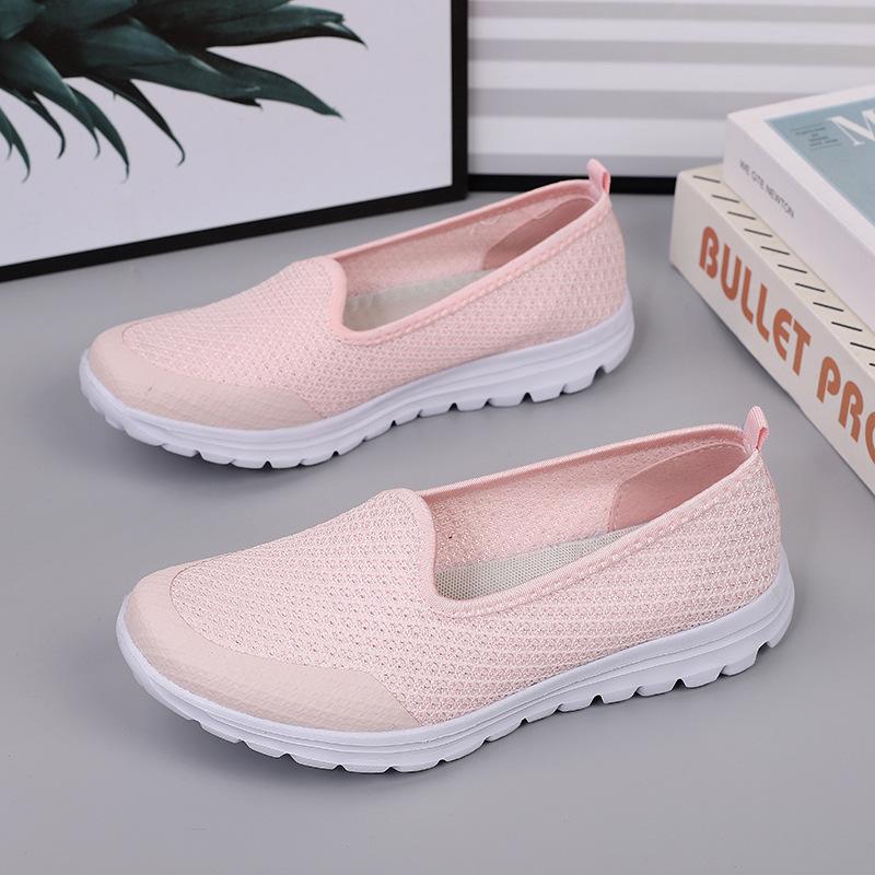 Cloth shoes summer flat shoes casual breathable soft sole comfortable walking shoes