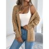 Early Autumn Casual Hollowed-out Lantern Long-sleeved Cardigan Sweater Mid-length Coat Women's Clothing