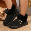 2025 Autumn/Winter New Style Thick-Soled Snow Boots for Women - Warm Short-Cut Solid Color Suede Casual Outdoor Cotton Shoes