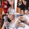 Solid Color Plush Knitted Half Finger Gloves Thickened Warmth Gifts Fashion