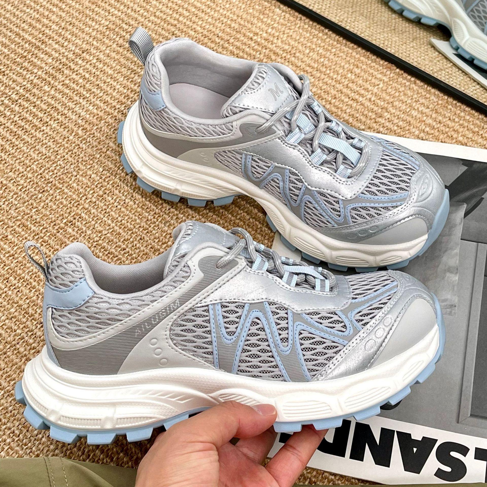 

Thin mesh breathable thick-soled dad shoes women s new thick-soled lightweight outdoor running casual sports shoes tide 40
