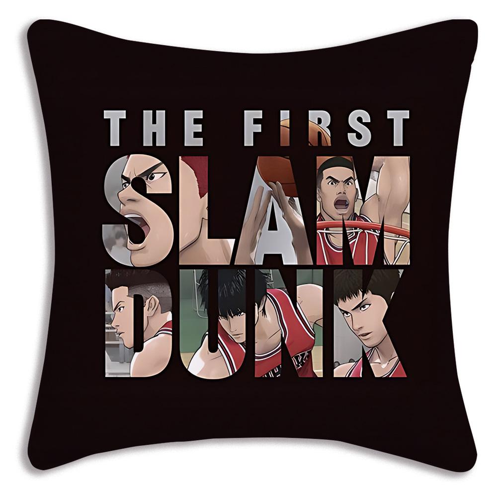 Pillow Covers Hot Anime S-Slams Dunk Cartoon Sofa Decorative Home Double-Sided Printing Short Plush Cute Cushion Cover