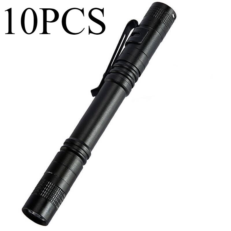 10pcs Mini Portable LED Pen Light Super Bright Master Holds Flashlight Pocket Flashlight Camping Outdoor Emergency Situations