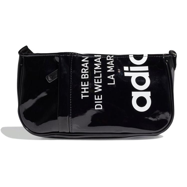 Adidas Originals Trefoil Patent Leather Shoulder Bag , Clutch , Handbag , Shoulder Bag Unisex Black (Unisex) Shoulder Bags GN4450