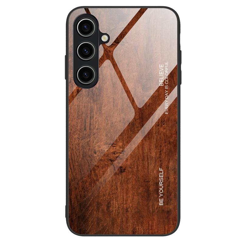 

For Samsung Galaxy A25 5G (Global) (161.0 x 76.5 x 8.3mm) Case TPU Frame Tempered Glass Back Phone Cover Coffee