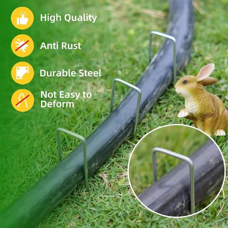 Heavy Duty Verzinkte U-Vormige Tuinpennen Landschap Grondpennen Grasmatpennen Gazon Barrière Bevestigingspennen Schutting Grondnagels