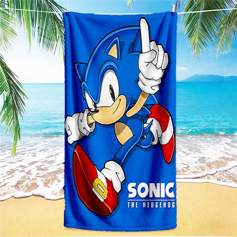 1pc Sonic Hedgehog Adventure Beach Towel,quick Drying Absorbent Beach Towel,outdoor Sports Swimming Beach towel,Soft and Comfortable Y73030