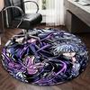 1pc Killua & His Friends Round Carpet Anime Cartoon Design Office Chair Mat, NonSlip Rug for Home Decor
