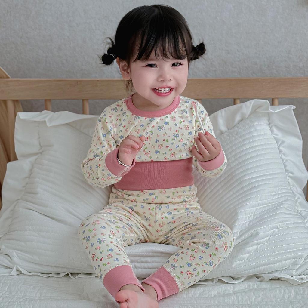 Children's Autumn Cotton Pajama Set: High Waist Cartoon Underwear & Trousers