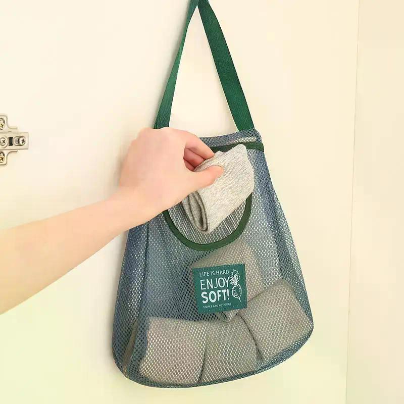 1PC Portable Hanging Mesh Storage Bag Multi-purpose Breathable Kitchen Fruit And Vegetable Hanging Bags