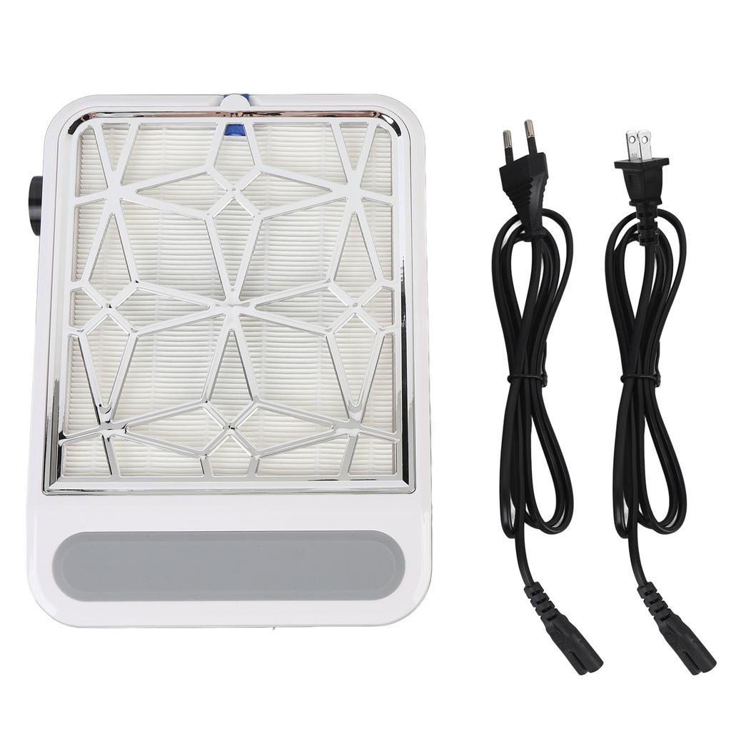 Nail Dust Collector with Reusable Filter Hand Rest Adjustable Power Suction Manicure Tool Vacuum Fan