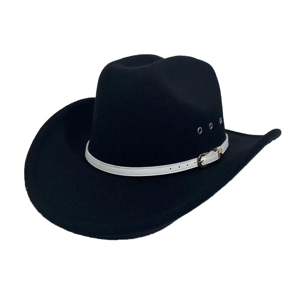 New Western Cowboy Hat One-Word Top Hat Big Eave Hat European And American Fashion Ethnic Style Jazz Hat
