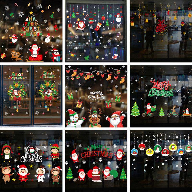 Klassische Weihnachtsfensteraufkleber mit Weihnachtsmann für eine magische Feiertagsatmosphäre