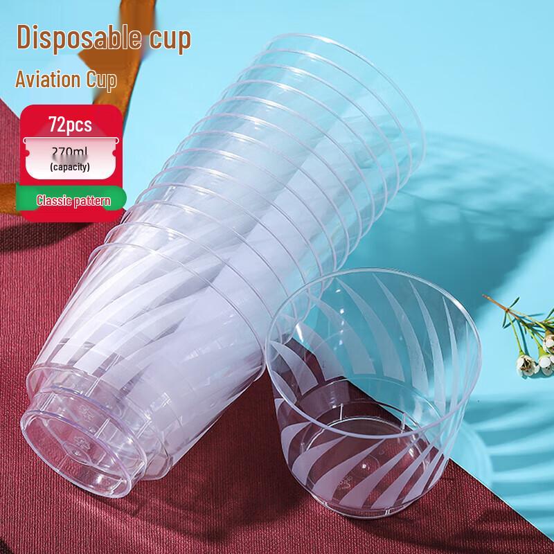 270ML Clear Hard Plastic Disposable Cups, 72-Pack