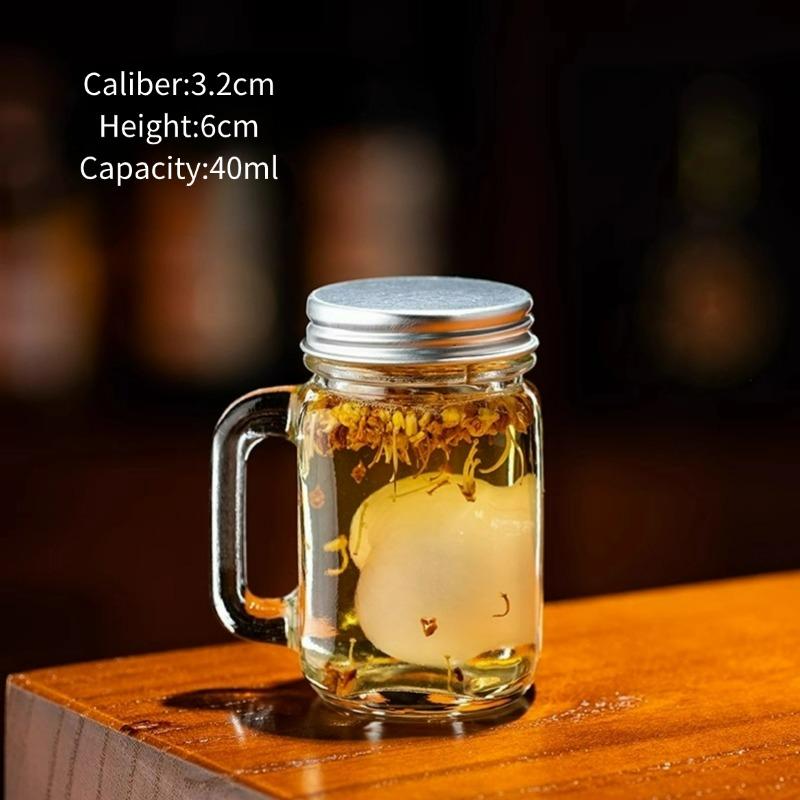

Mini Rooster Mason Jar Set,Creative Handle Shot Glasses Cups,Cocktail Cups With Lid,Sake Glass Cup,Drinkware For Bar Kitchen 40ml