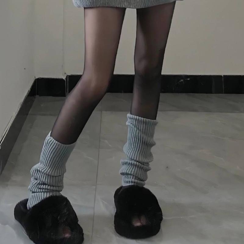 Women's JK Leg Warmers Knitted Foot Warm Socks Cute Long Boot Socks for Party