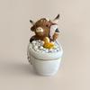 1/3Pcs Bathroom Highland Cow Figurine Bathing Reading Book Toilet Paper Highland Cattle Resin Statue Sculpture Decoration Ornament Calf Lovers Gifts